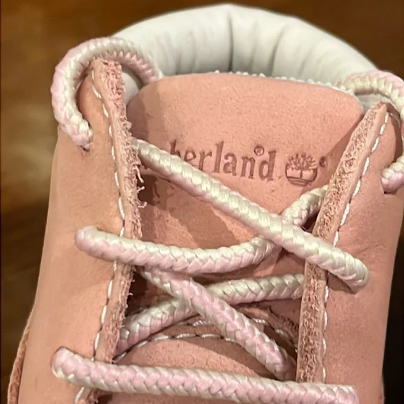 Timberland Infant Crib Booties Boots + Hat gift set pink Baby Shoes Girls Sizes - Picture 8 of 14